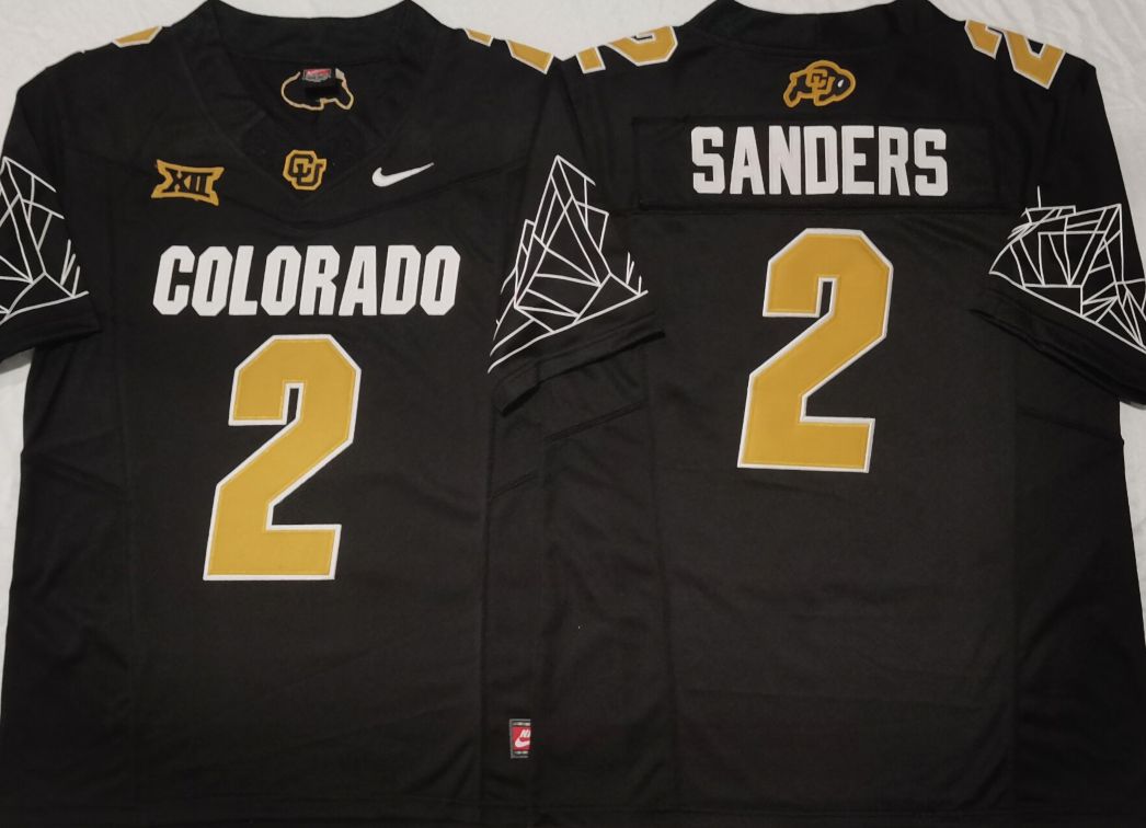 Men Colorado Buffaloes #2 Sanders Black 2025 Nike Limited NCAA Jersey style 2